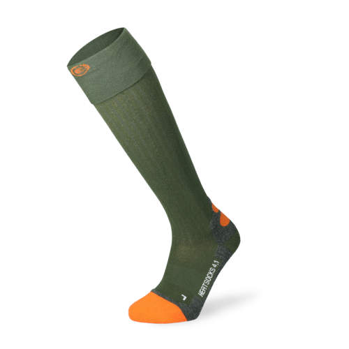 Lenz Beheizbare Socken 4.1 Grün/Orange 39-41
