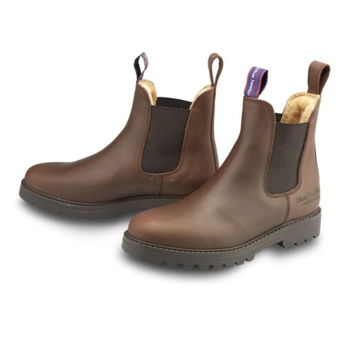 Blue Heeler Chelsea Boots Jackaroo mit Lammfell Braun 43