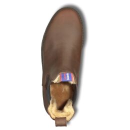 Blue Heeler Chelsea Boots Jackaroo mit Lammfell Braun 43
