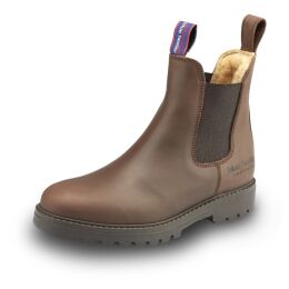 Blue Heeler Chelsea Boots Jackaroo mit Lammfell Braun 43