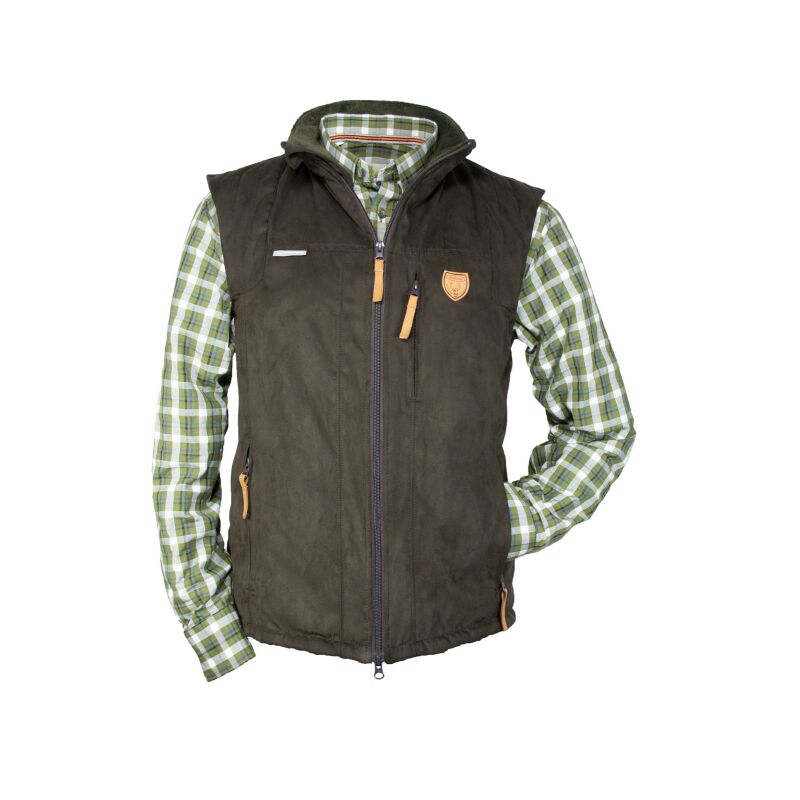 Hubertus Herren Weste Schwarzwald Oliv/Braun 52