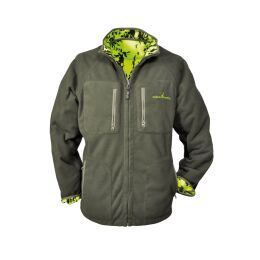Hubertus Warn Wende-Fleecejacke PIRSCH Oliv/Neongelb XL