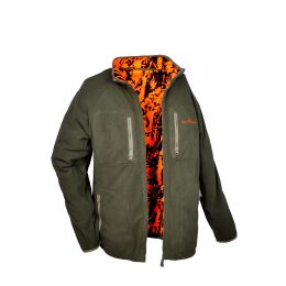 Hubertus Warn Wende-Fleecejacke PIRSCH Oliv/Neongelb XL
