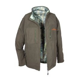Hubertus Warn Wende-Fleecejacke PIRSCH Oliv/Neongelb XL
