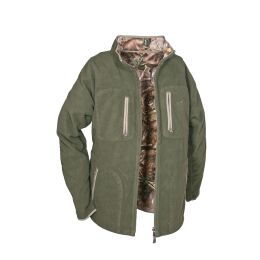Hubertus Warn Wende-Fleecejacke PIRSCH Oliv/Neongelb XL