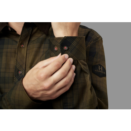 H&auml;rkila Herren Hemd Driven Hunt Olive green check 4XL