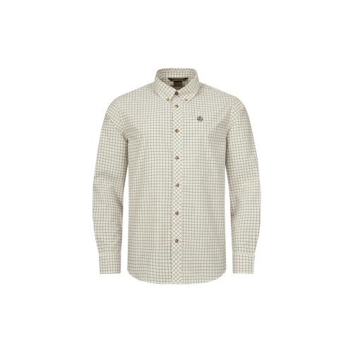 Sauer Herren Hemd Creme/Dunkelbraun XL
