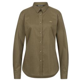 Blaser Damen Bluse Stretch Sergia Dunkeloliv Kariert 38