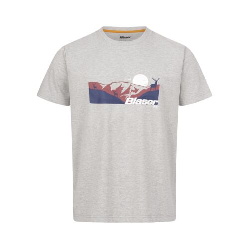 Blaser Herren T-Shirt Allgäu Mountain Grau Melange S
