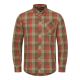Blaser Herren Leinenhemd Levin Braun/Rot Kariert S