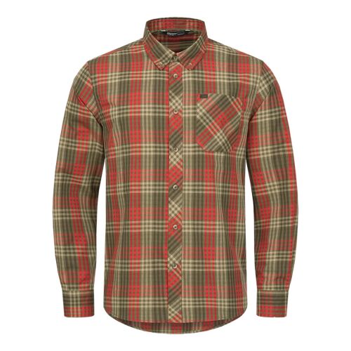 Blaser Herren Leinenhemd Levin Braun/Rot Kariert L