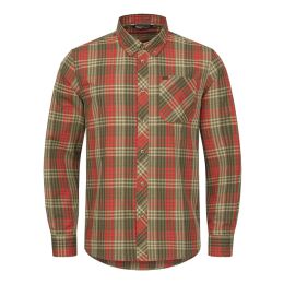 Blaser Herren Leinenhemd Levin Braun/Rot Kariert L