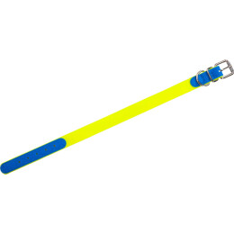 Farm-Land Hundehalsband, robust und wasserfest Signalgelb/Blau 35