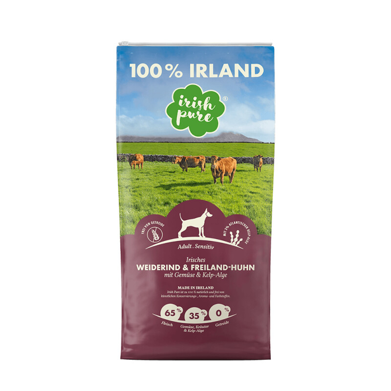 Irish Pure Hundetrockenfutter Irisches Weiderind & Freiland-Huhn Adult 4 Kg