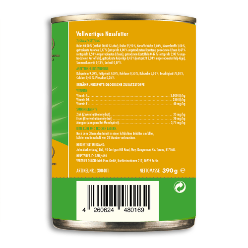 Irish Pure Hundenassfutter Irisches Freiland-Huhn Adult - erhltlich , 2,69