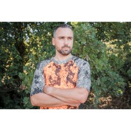 Somlys Herren Stretch T-Shirt Digital Orange L