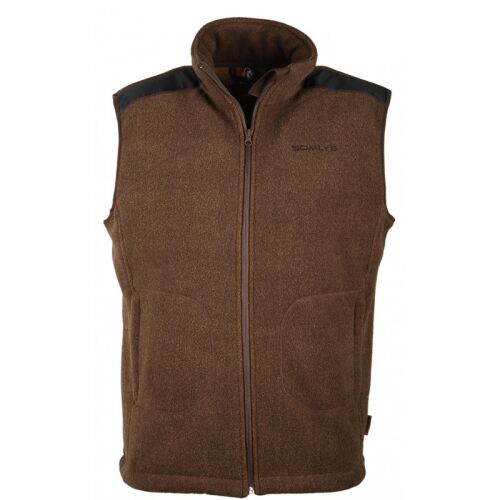 Somlys Herren Faserpelz-Fleeceweste Sherpa Braun XXL