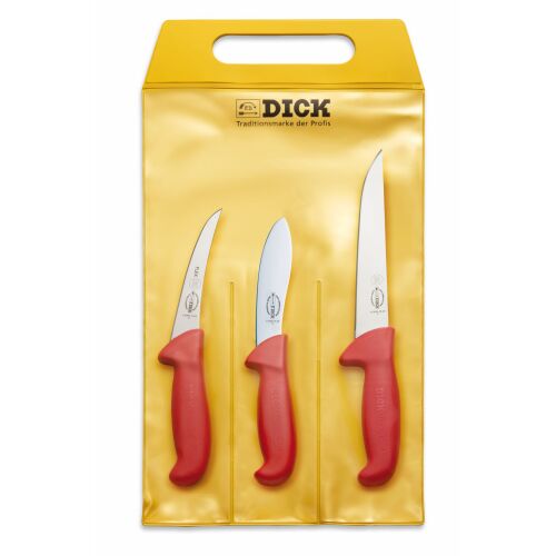 Dick Ergogrip Messer-Set Jagd Indoor 3-Teilig Rot