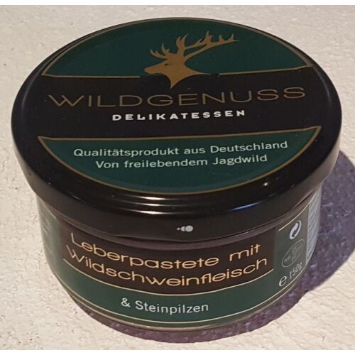 Wildgenuss Delikatessen Wild-Pasteten 4 x150g Glas Hirsch, Reh, Wildschwein m. Steinpilze, Wildschwein m. Kräuter