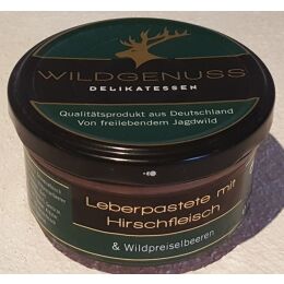 Wildgenuss Delikatessen Wild-Pasteten 4 x150g Glas Hirsch, Reh, Wildschwein m. Steinpilze, Wildschwein m. Kr&auml;uter