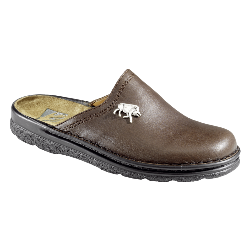 Fritzmann Herren Hausschuh Leder Braun Keiler 46