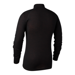 Deerhunter Herren Merino-Unterhemd mit &frac12;-Rei&szlig;verschluss Quinn Black Oak XL