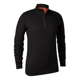 Deerhunter Damen Merino-Unterhemd mit &frac12;-Rei&szlig;verschluss Lady Quinn Black Oak 44