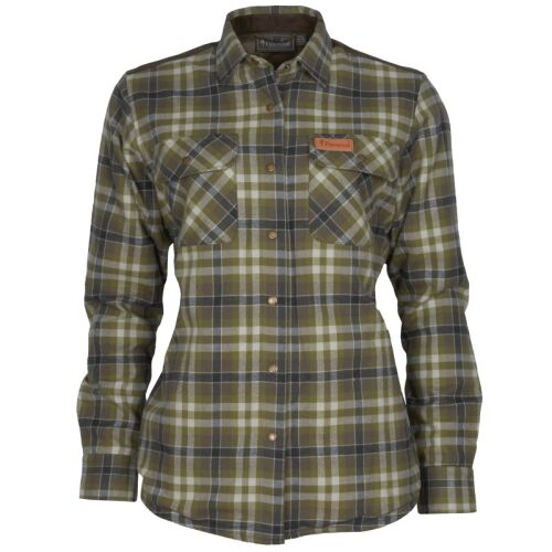 Pinewood Damen Flanellbluse Douglas H.Oliv/L.Khaki XL