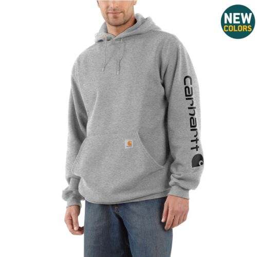 Carhartt Herren Hoodie Sleeve Logo Heather Grey/Black