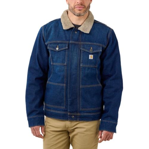 Carhartt Herren Denim-Jacke mit Sherpa-Futter Beech