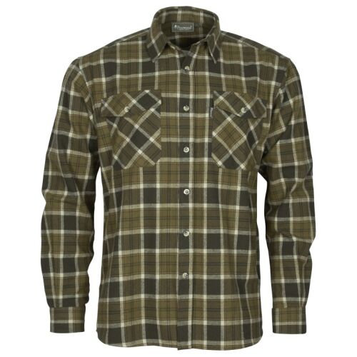 Pinewood Herren Flanellhemd Härjedalen H.Olive/Khaki XXL