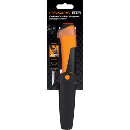 Fiskars Handwerkermesser mit Schleifstein rot