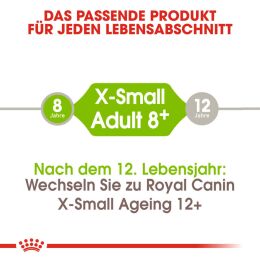 ROYAL CANIN &Auml;ltere Sehr Kleine Hunde Trockenfutter X-Small Adult 8+ 3 Kg