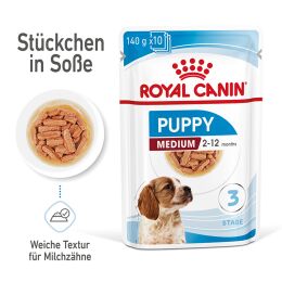 ROYAL CANIN Mittelgro&szlig;e Hunde Nassfutter Welpen bis zum 12. Monat 10x140 g