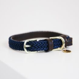 Kentucky Dogwear Hundehalsband gekn&uuml;pftes Nylon Navy M/L 58cm