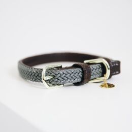 Kentucky Dogwear Hundehalsband gekn&uuml;pftes Nylon Grau M/L 58cm