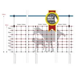Horizont Wolfsabwehrnetz Einzelspitze 120cm hoch 50m lang