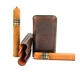 Rey Pavon Zigarrentasche f&uuml;r drei Zigarren Chocolat *3/17*
