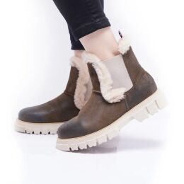 Blue Heeler Damen Chelsea Boots Molly Raw Khaki 39
