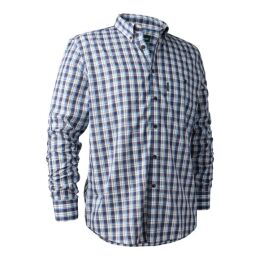 Deerhunter Herren Hemd Jeff Langarm Blau Kariert 37/38