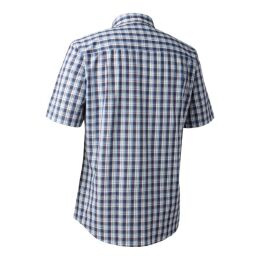 Deerhunter Herren Hemd Jeff Kurzarm Blau Kariert 37/38