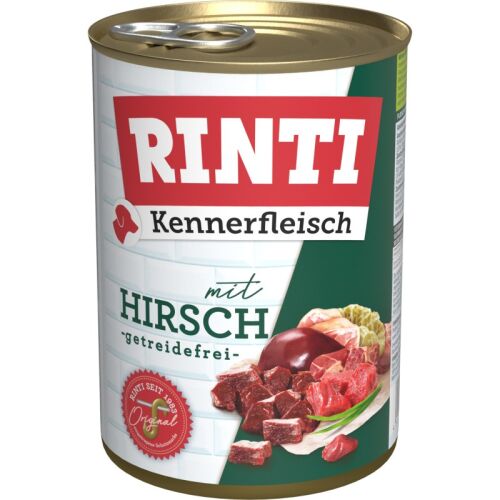 Rinti Hunde Nassfutter Dose Kennerfleisch Hirsch 400g