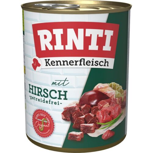 Rinti Hunde Nassfutter Dose Kennerfleisch Hirsch 800g