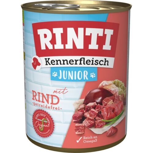 Rinti Hunde Nassfutter Dose Kennerfleisch Junior Rind 800g