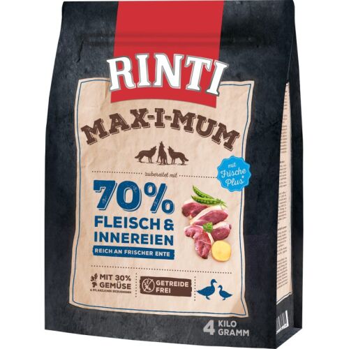 Rinti Hunde Trockenfutter Beutel Max-i-Mum Ente 4kg