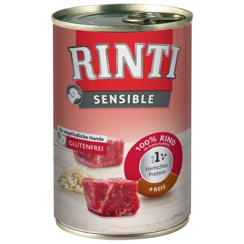 Rinti Hunde Nassfutter Dose Sensible Rind & Reis 400g