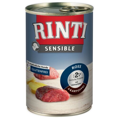 Rinti Hunde Nassfutter Dose Sensible Ross mit Hühnerleber & Kartoffel 400g