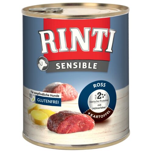 Rinti Hunde Nassfutter Dose Sensible Ross mit Hühnerleber & Kartoffel 800g