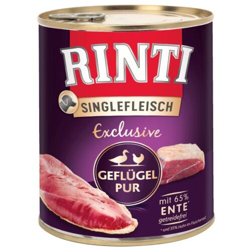 Rinti Hunde Nassfutter Dose Singlefleisch Exclusive Geflügel 800g
