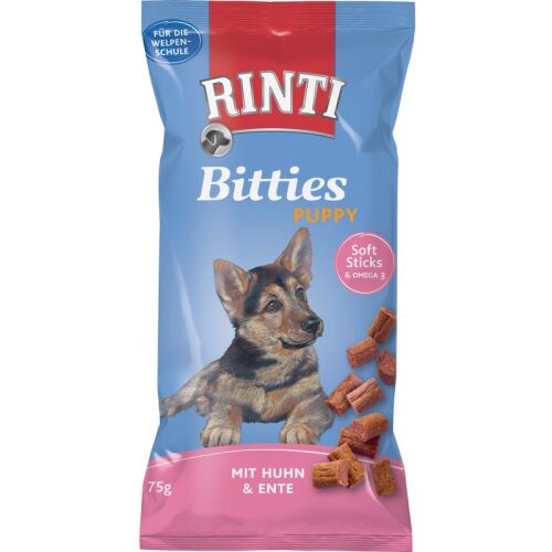 Rinti Hunde Snacks Beutel Bitties Puppy Huhn & Ente 75g